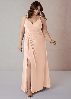 Azazie Emerald Bridesmaid Dresses English Rose A-Line Ruffled Chiffon Dress image12