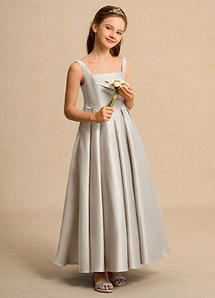 Azazie Mochi Girl Flower Girl Klänningar Klä Balklänning i Matt satäng Plisserad image4