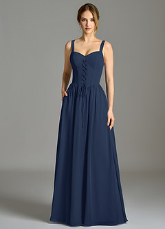 Azazie Porscha Suknie dla druhen Linia A Dekolt w kształcie serca Szyfon Do ziemi Sukienka image3