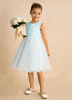 Azazie Esme Flower Girl Klänningar Klä Balklänning i Tyll Rosett image2