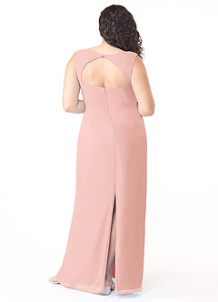 Azazie Flori Bridesmaid Dresses Rosette Sheath Square Neckline Chiffon Dress image8