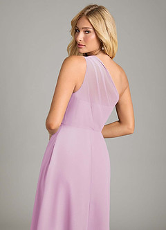 Azazie Phaedra Jurken voor bruidsmeisjes Jurk van Chiffon met A-Lijn One-Shoulder Snoep Roze image6