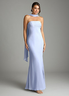 Azazie Saylor Brudtärnklänningar Klä av Sjöjungfru i Chiffong Axelbandslös Is image1