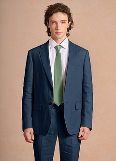 front Harrison Dunkelmarine Anzugjacke aus 100 % Leinen