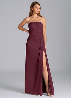 Azazie Mariya Vestidos de madrinha de casamento Vestido Cabernet de Malha de sereia com Sem alças image1