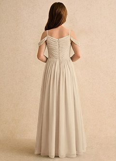 Azazie Chelo Girls Formal Flower Girl Klänningar Klä A-Linje i Chiffong Plisserad image2