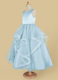 Azazie Sofia Flower Girl Dresses Sky Blue A-Line Beaded Tulle Dress image7