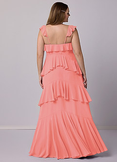 Barbie ♥ Azazie Bridesmaid Dresses Coral A-Line Sweetheart Neckline Chiffon Dress image7