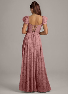 Azazie Aricella Bridesmaid Dresses Dusty Rose A-Line Corset Floral Burnout Dress image5