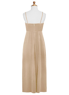 Azazie Solange Junior Champagne A-Line Velvet Dress image8