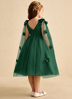 Azazie Staria vestidos de niña de las flores Vestido de Verde Oscuro de Tul de Princesa con Volante image9