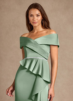 Azazie Dareia vestidos de madre de la novia Vestido de Matcha de Satén Elástico de Sirena con Vestidos sin tirantes image9