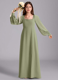 Azazie Bondi Junior Klänning av A-Line i Chiffong Blouson image5