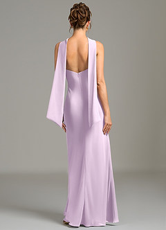 Azazie Cassiana Bridesmaid Dresses Frosted Lilac Mermaid Pleated Chiffon Dress image5