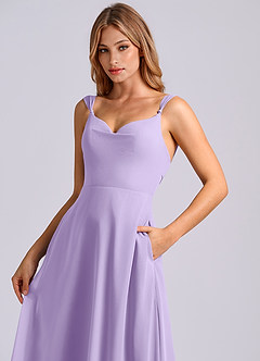 Azazie Beatrice Brautjungfernkleider A-Linie Herzausschnitt Chiffon Kleid Flieder image6