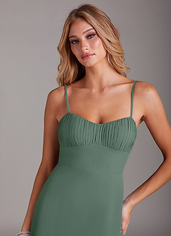 Azazie Breonna Bridesmaid Dresses Eucalyptus A-Line Sweetheart Neckline Chiffon Dress image5