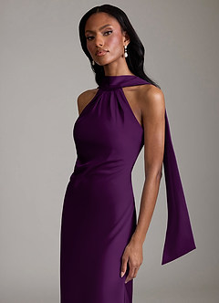 Azazie Cassiana Robes de demoiselle d'honneur Robe Sirène en Satin extensible Plissée Grain De Raisin image3