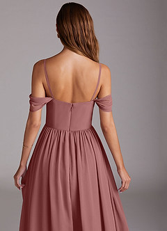 Azazie Calianna Bridesmaid Dresses Desert Rose A-Line Off the Shoulder Chiffon Convertible Dress image9