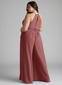 Azazie Kenzi Bridesmaid Dresses Amethyst Pleated Chiffon Jumpsuit image9