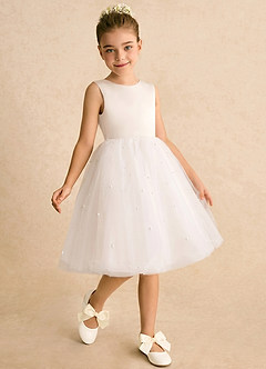 front Satin Bow Mary Jane Girls' Flat Shoes