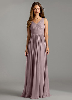 Azazie Keyla Bridesmaid Dresses Dusk A-Line Pleated Mesh Dress image3