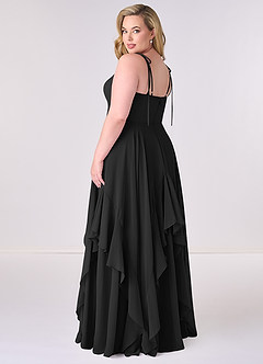 Barbie ♥ Azazie Bridesmaid Dresses Black A-Line Bow Chiffon Dress image7