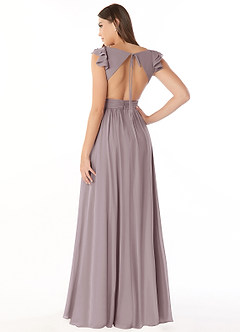 Azazie Kasia Bridesmaid Dresses Dusk A-Line Ruched Chiffon Dress image2
