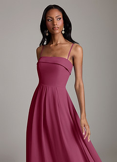 Azazie Lucienne Bridesmaid Dresses Mulberry A-Line Strapless Chiffon Convertible Dress image3