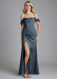 Azazie Amyra Vestidos de damas de honor Vestido de Crepúsculo de Satén Elástico de Corte Sirena Convertible con Vestidos sin tirantes image9