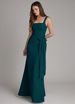 Azazie Katya Bridesmaid Dresses Pine Mermaid Square Neckline Chiffon Convertible Dress image1