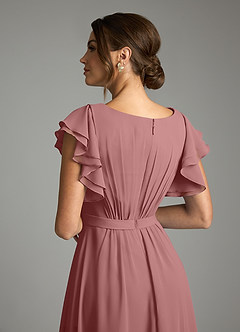 Azazie Daphne Modest Bridesmaid Dresses A-Line Ruffled Chiffon Floor-Length Dress image6