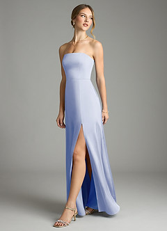 Azazie Wren Bridesmaid Dresses Ice A-Line Strapless Stretch Satin Convertible Dress image5