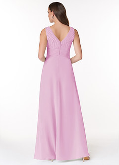 Azazie Flora Bridesmaid Dresses Candy Pink A-Line Pleated Chiffon Dress image2
