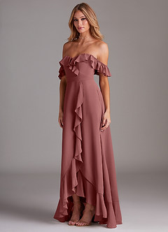 Azazie Lyra Bridesmaid Dresses Amethyst A-Line Chiffon Convertible Dress image5