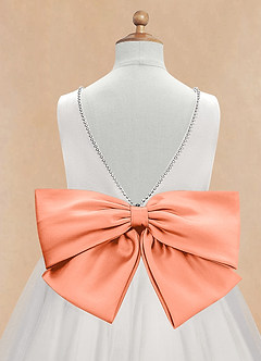 Azazie Seline Flower Girl Dresses Ivory Sunset A-Line Bow Tulle Dress image9