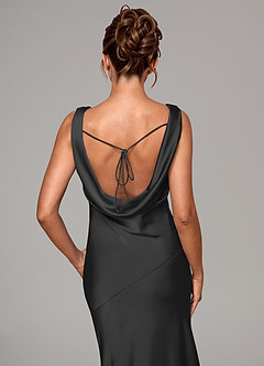 Azazie Rylina 신부 들러리 드레스 인어 주름진 스트레치 새틴 발목 길이 드레스 image3