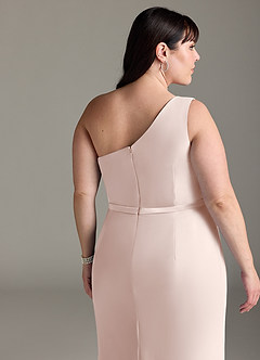 Azazie Liza Brautjungfernkleider Meerjungfrau-Linie One-Shoulder Chiffon Kleid Blassrosa image11