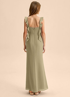 Azazie Jessamine Junior Moss Green Mermaid Sweetheart Neckline Chiffon Dress image2