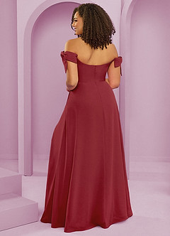 Barbie ♥ Azazie Bridesmaid Dresses Pomegranate A-Line Off the Shoulder Chiffon Convertible Dress image8