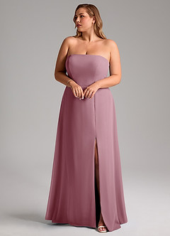 Azazie Wren Bridesmaid Dresses Vintage Mauve A-Line Side Slit Chiffon Convertible Dress image10