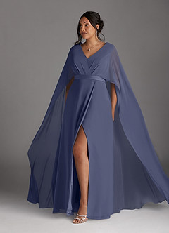 Azazie Isa Mother of the Bride Dresses Stormy A-Line V-Neck Pleated Chiffon Dress image10