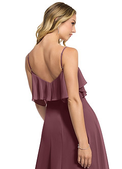 Azazie Jean Bridesmaid Dresses Sangria A-Line Chiffon Convertible Dress image5