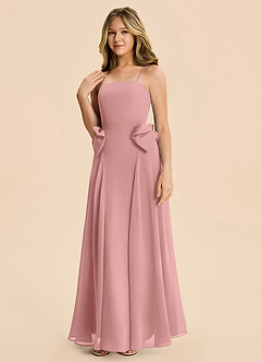 Azazie Nyah Junior Dusty Rose A-Line Pleated Chiffon Dress image5