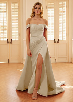 Seraphinaie Champagne A-line Prom Dress image3