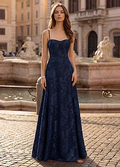 Thalyn Marinha Vestido de formatura image2