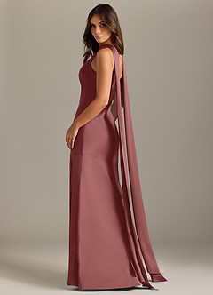 Azazie Kinsley Bridesmaid Dresses Amethyst Mermaid Side Slit Stretch Satin Dress image6