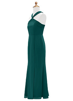 Azazie Rue Junior Peacock Mermaid Side Slit Chiffon Dress image8