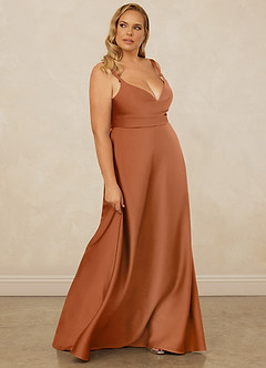 Christian Siriano Bridal for Azazie 1001 Bridesmaid Dresses Copper A-Line Sweetheart Neckline Stretch Satin Dress image14