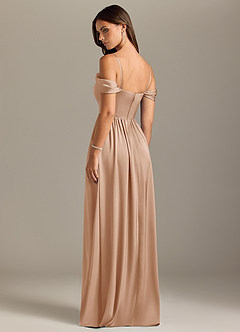 Azazie Calianna Bridesmaid Dresses English Rose A-Line Off the Shoulder Stretch Satin Convertible Dress image10