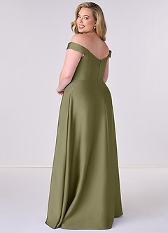 Barbie ♥ Azazie Bridesmaid Dresses Pistachio A-Line Off the Shoulder Stretch Satin Convertible Dress image8